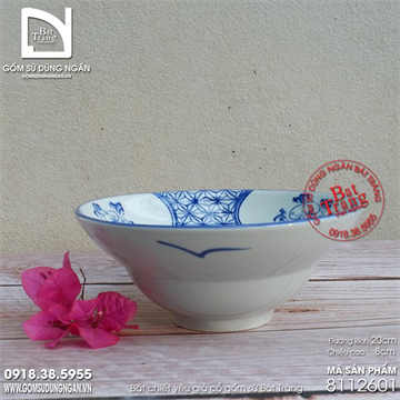 Bát chiết yêu Bát Tràng giả cổ đường kính 20cm