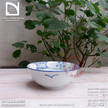 Bát tô phở 18cm vẽ hoa chanh cổ